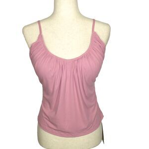 OGL Eco SkinKiss Rose Scoop Neck Gathered Spaghetti Crop Brami Tank Top Sz Large
